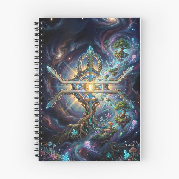 Item preview, Unlock | Sacred Circuits Glyph #7 – Surreal Cosmic Gateway Art designed and sold by FreqEncodedArt.