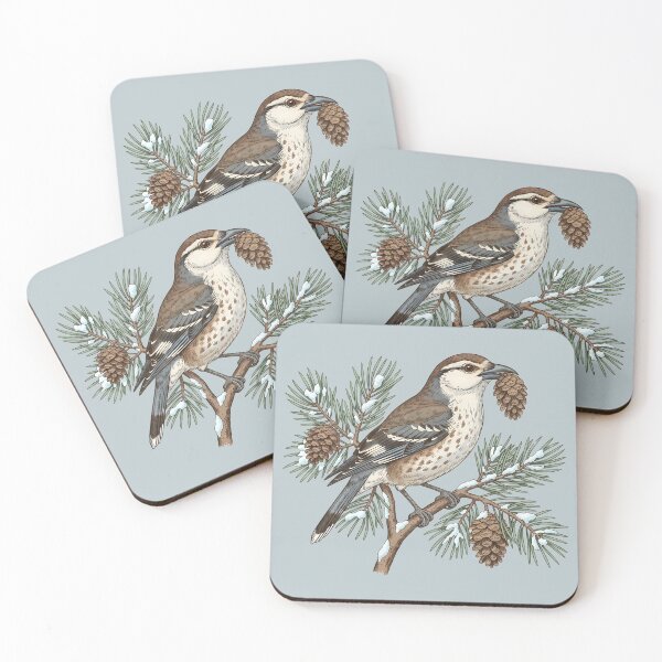 Item preview, Clark’s Nutcracker Pine Winter Wildlife Art designed and sold by BirdsnStuff.
