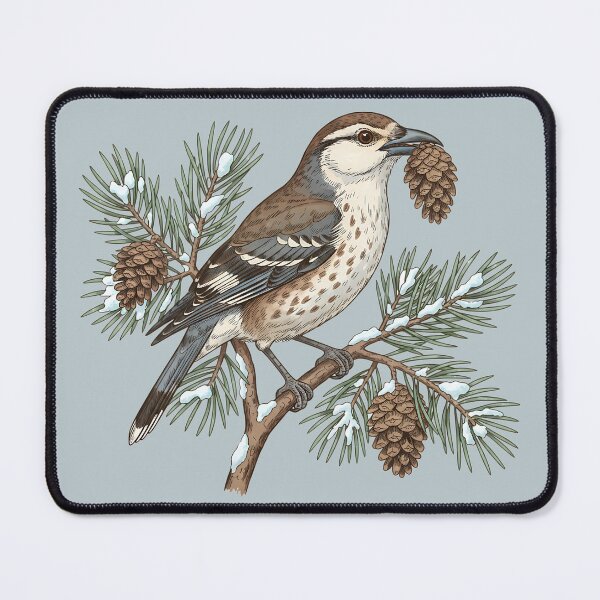 Item preview, Clark’s Nutcracker Pine Winter Wildlife Art designed and sold by BirdsnStuff.