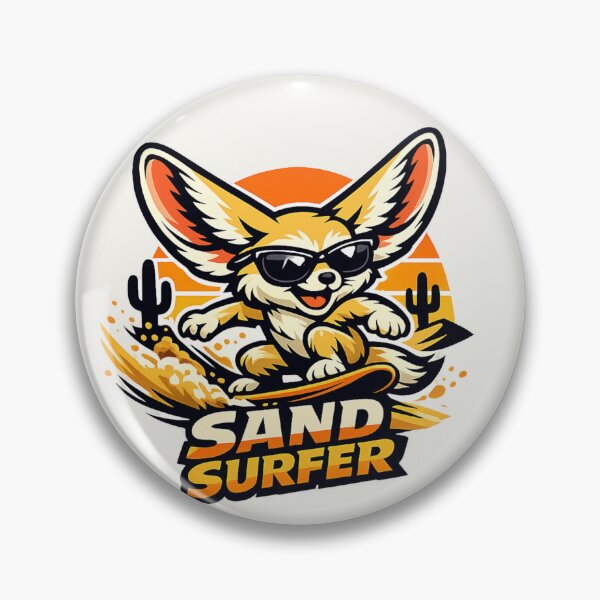 Item preview, Sand Surfer Fennec Fox – Cute Desert Surfing Fox With Sunglasses designed and sold by JonelCrafts.