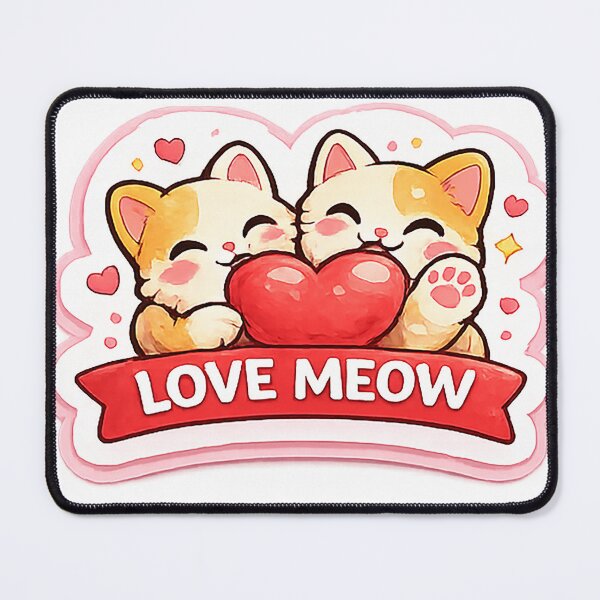 Item preview, ?? LOVE MEOW – Cute Cat Couple Valentine Design designed and sold by AestheticLoveArt.