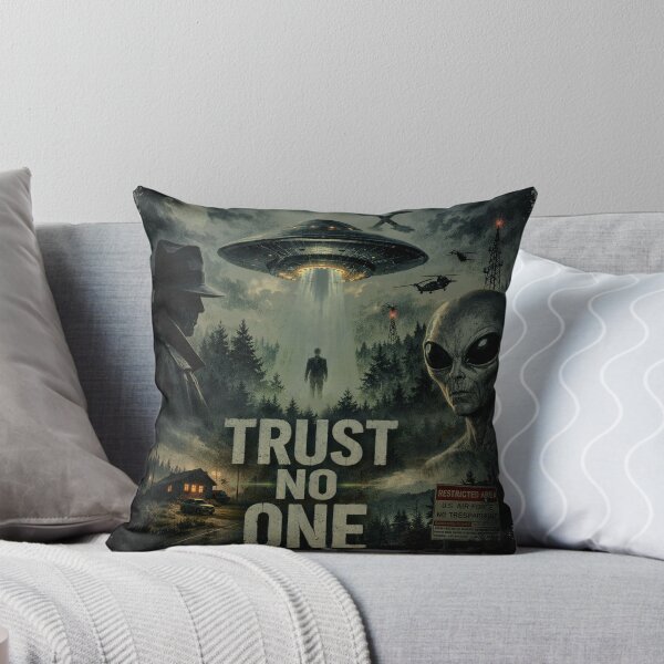 Item preview, Trust No One - Retro Alien Conspiracy UFO Art designed and sold by Dimu Co..