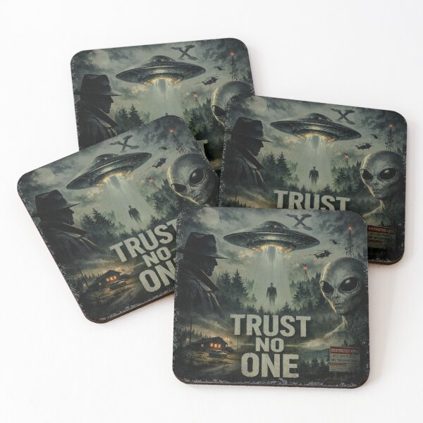 Item preview, Trust No One - Retro Alien Conspiracy UFO Art designed and sold by Dimu Co..