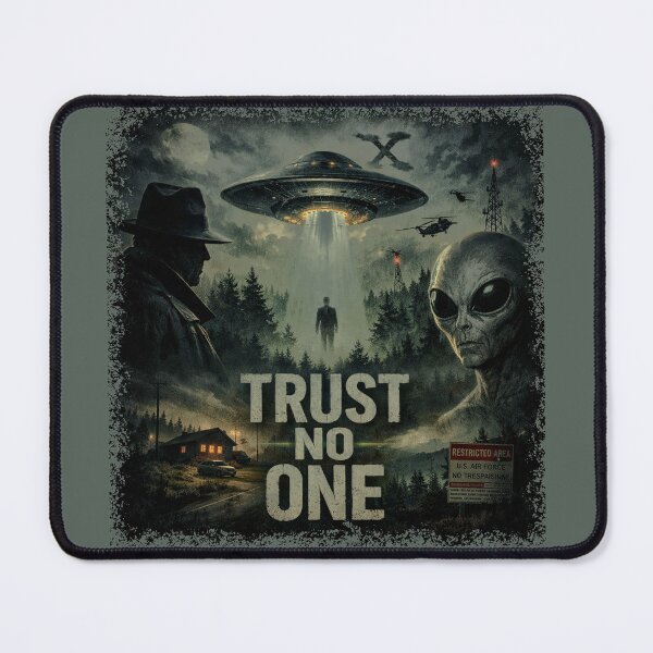 Item preview, Trust No One - Retro Alien Conspiracy UFO Art designed and sold by Dimu Co..