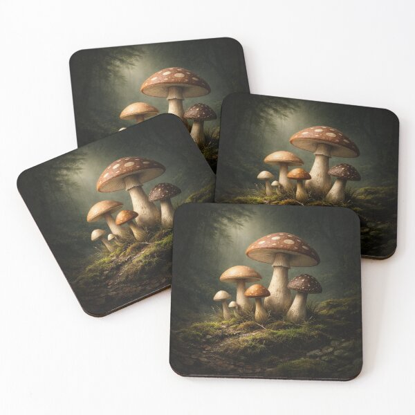 Item preview, Dark Moody Forest Mushroom Wall Art Print designed and sold by LittleMushroomGarden.