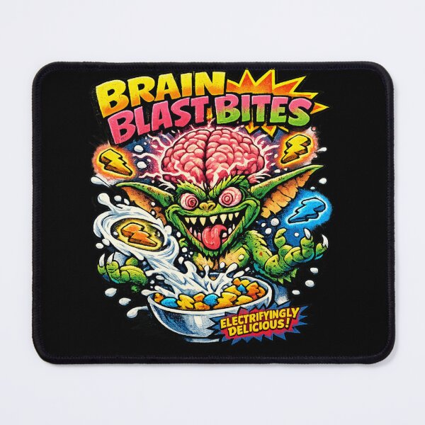 Item preview,  Brain Bites – 90s Cartoon Cereal Parody Neon Art designed and sold by JonelCrafts.