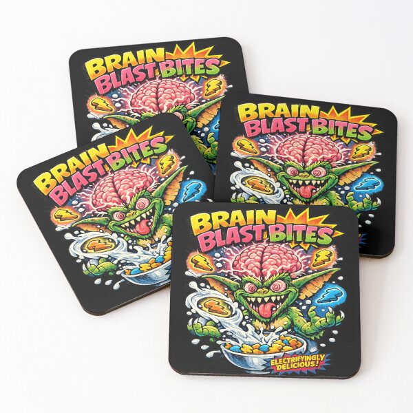 Item preview,  Brain Bites – 90s Cartoon Cereal Parody Neon Art designed and sold by JonelCrafts.