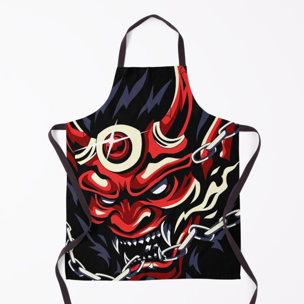 Item preview, Crimson Oni Dark Japanese Mask Illustration designed and sold by LkmDsgn.