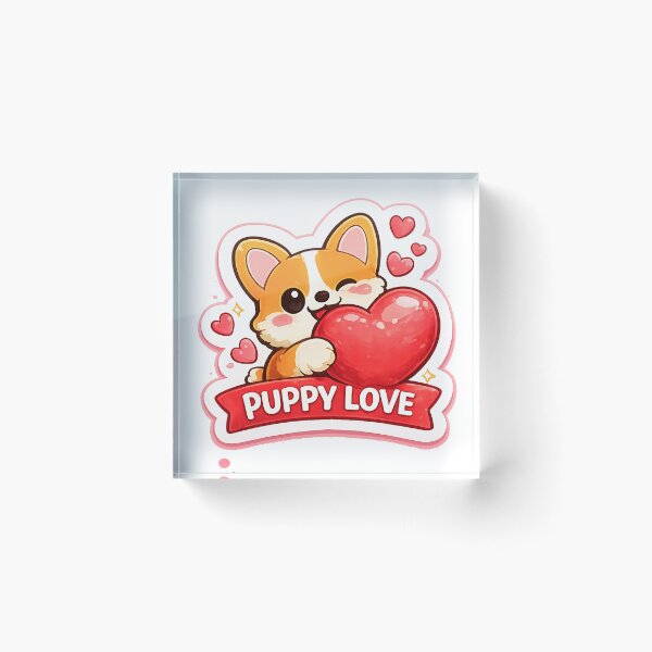 Item preview, ? Puppy Love – Cute Dog Valentine Design ? designed and sold by AestheticLoveArt.