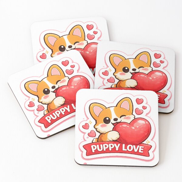 Item preview, ? Puppy Love – Cute Dog Valentine Design ? designed and sold by AestheticLoveArt.