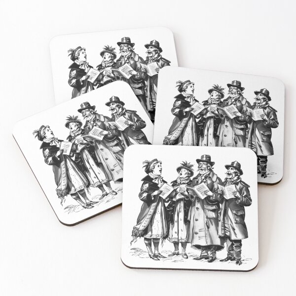 Item preview, Vintage Christmas Carolers – Black and White Victorian Holiday Choir Illustration designed and sold by inkoutninja.