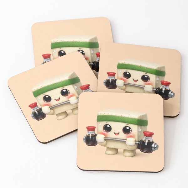 Item preview, Cute Tofu Workout Buddy | Kawaii Fun Fitness Character designed and sold by Moons Studio.
