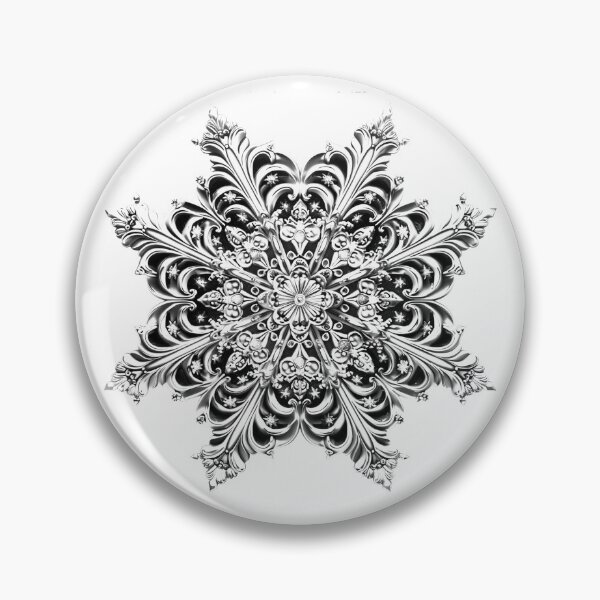 Item preview, Ornate Snowflake Mandala – Black and White Winter Holiday Filigree Design designed and sold by inkoutninja.