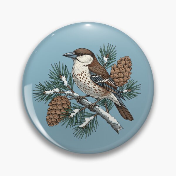 Item preview, Nutcracker Pine Cone Botanical Art designed and sold by BirdsnStuff.