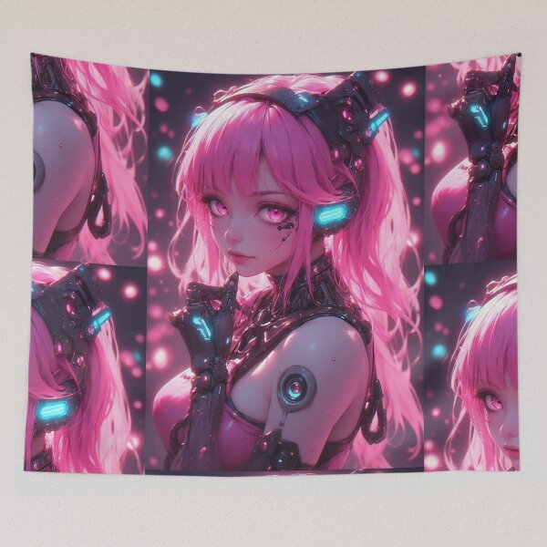 Item preview, Cute pink robot girl designed and sold by ArtsJulian.