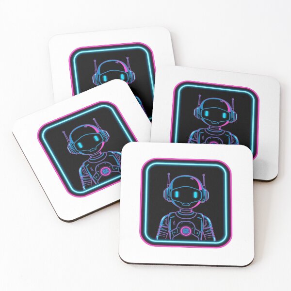 Item preview, Neon Robot Avatar in Futuristic Space Scene With Neon Frame and Glow Effects designed and sold by KanDa-Shop.