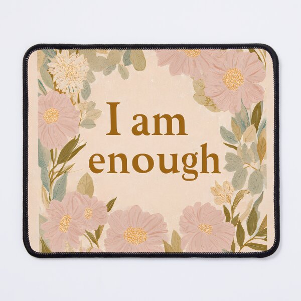 Item preview, I Am Enough Minimalist Self Love Poster – Elegant Serif Typography Scandinavian Wall Art designed and sold by BobaBunny76.