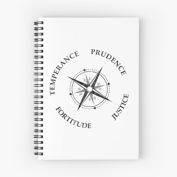 Item preview, Cardinal Virtues Compass Prudence Justice Fortitude Temperance Stoicism designed and sold by Carl's Clothing.