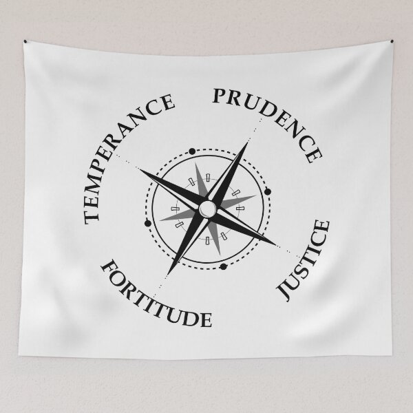 Item preview, Stoicism Cardinal Virtues Prudence Justice Fortitude Temperance designed and sold by Carl's Clothing.