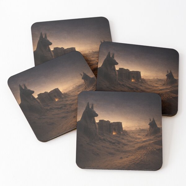 Item preview, Desert of Silent Judgement Ancient Egyptian Anubis Temple Ruins at Dusk designed and sold by Element Horizon Studio.