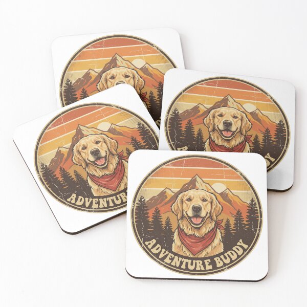 Item preview, Adventure Buddy Golden Retriever Vintage Badge designed and sold by GemajoStudio.