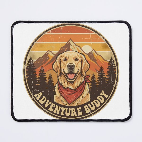 Item preview, Adventure Buddy Golden Retriever Vintage Badge designed and sold by GemajoStudio.