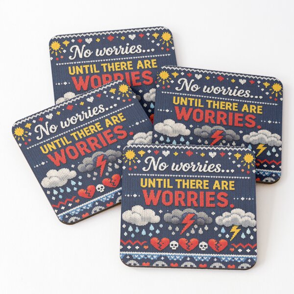 Item preview, No Worries Humor Statement Knitting Pattern Design designed and sold by Mauswohn.