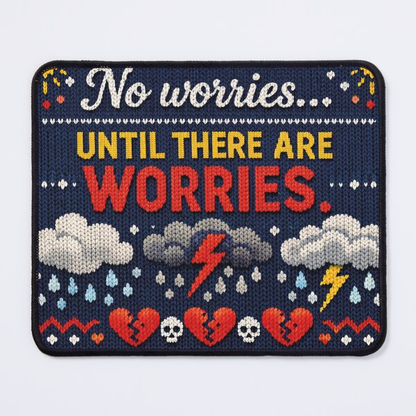 Item preview, No Worries Humor Statement Knitting Pattern Design designed and sold by Mauswohn.