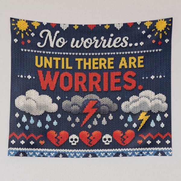 Item preview, No Worries Humor Statement Knitting Pattern Design designed and sold by Mauswohn.