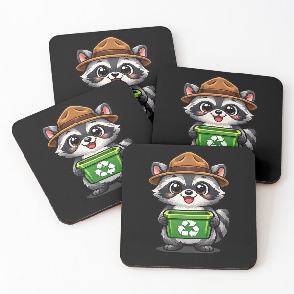 Item preview, Kawaii Raccoon Recycling Mascot designed and sold by Clauxel.