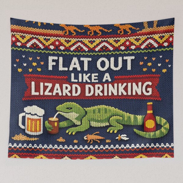 Item preview, Lizard Drinking Knit Design designed and sold by Mauswohn.