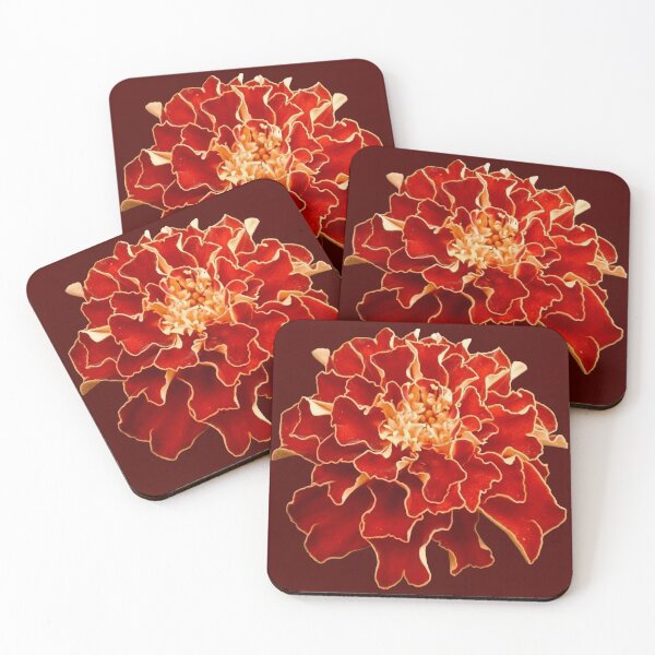 Item preview, Red Marigold Flower After Georgia OKeefe designed and sold by Vicky Brago-Mitchell®.