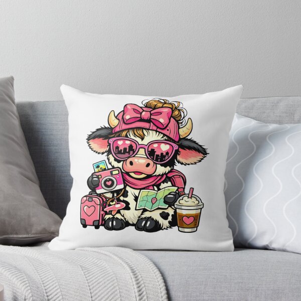 Item preview, Cute Travel Cow in Pink Valentine Adventure Vibes designed and sold by brexastore.