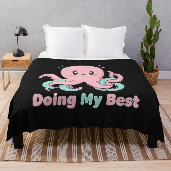 Item preview, Doing My Best Cute Octopus Sticker – Stressed Kawaii Octopus Pastel Illustration | Soft Encouraging Animal designed and sold by ZyxDes.