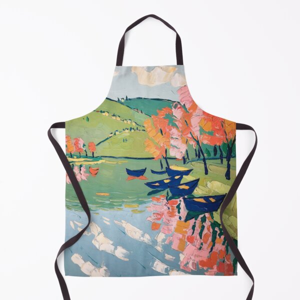 Item preview, Colorful French Lakeside Painting – Countryside Landscape Art designed and sold by CARRAANN.