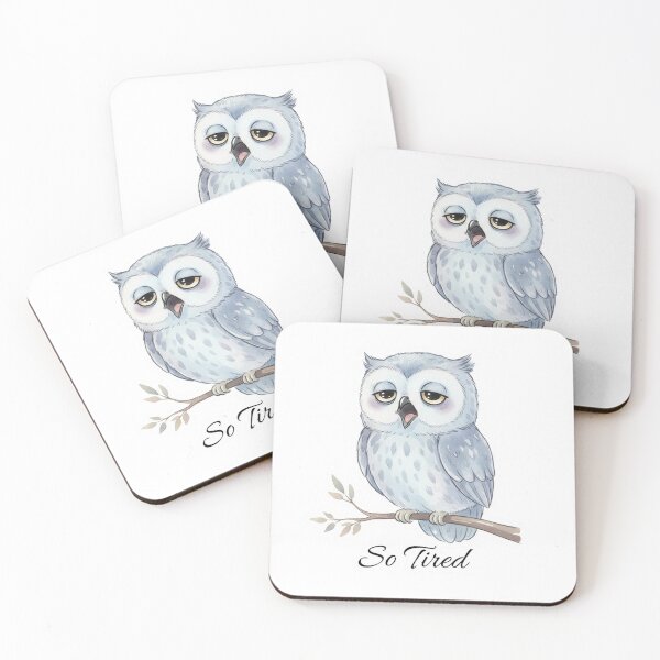 Item preview, So Tired Yawning Owl T-Shirt – Dreamy Watercolor Owl Illustration | Soft Pastel Sleepy Aesthetic designed and sold by ZyxDes.