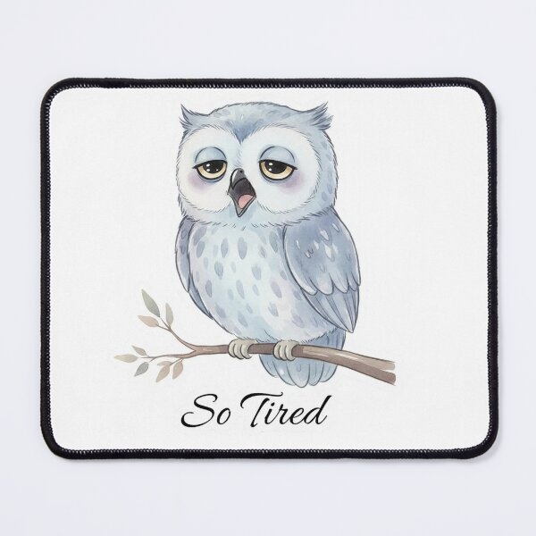 Item preview, So Tired Yawning Owl T-Shirt – Dreamy Watercolor Owl Illustration | Soft Pastel Sleepy Aesthetic designed and sold by ZyxDes.