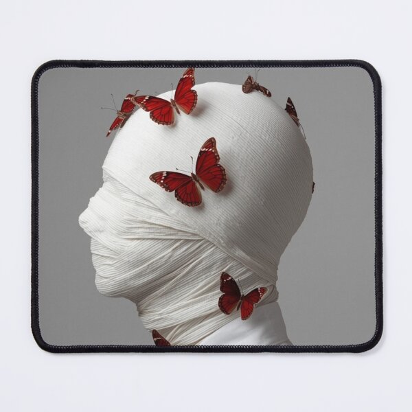 Item preview, Crimson Butterfly Surreal Portrait designed and sold by PixelVibe782.
