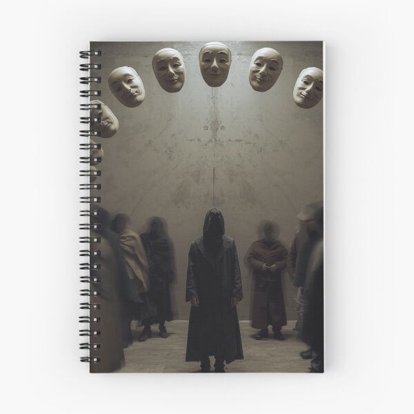 Item preview, Hooded Silhouette with Floating Masks designed and sold by PixelVibe782.