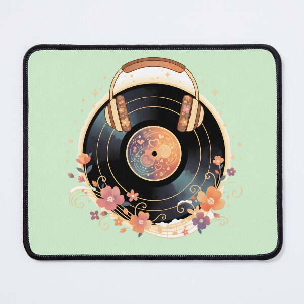 Item preview, Retro Floral Vinyl Record Art designed and sold by Remy-Aura.