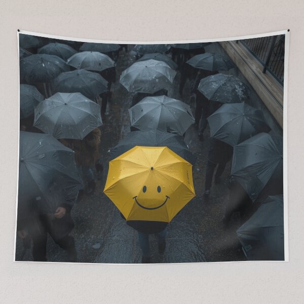 Item preview, Yellow Umbrella in the Rain designed and sold by PixelVibe782.