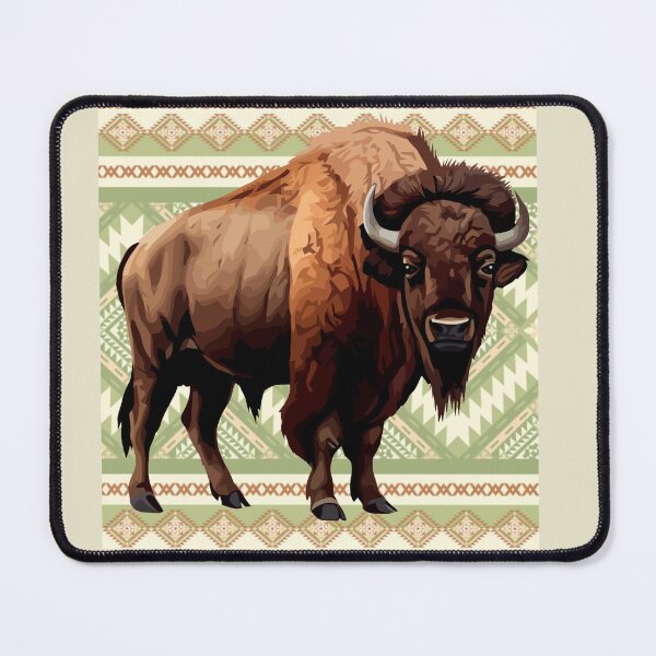 Item preview, Bison with Native American design background designed and sold by Rockyctees.