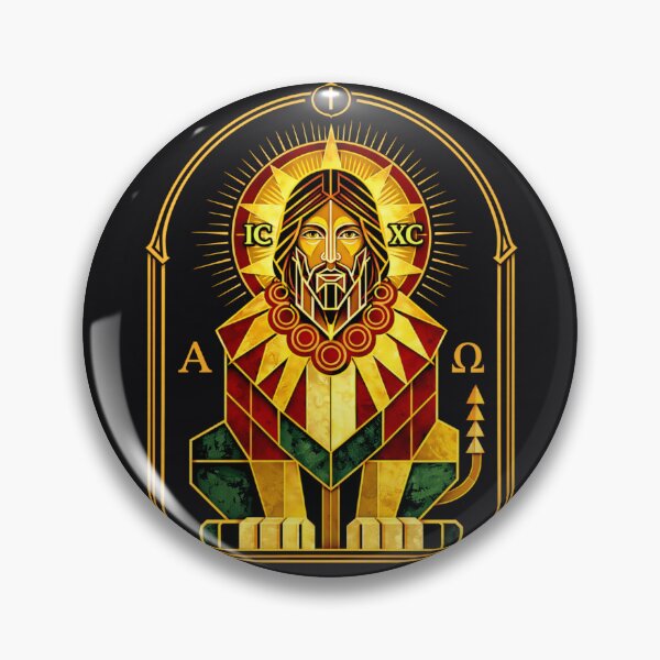 Item preview, Lion of Judah — Geometric Christ Icon (IC XC • Alpha & Omega) designed and sold by Sanctum Icons.