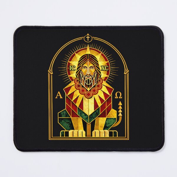 Item preview, Lion of Judah — Geometric Christ Icon (IC XC • Alpha & Omega) designed and sold by Sanctum Icons.