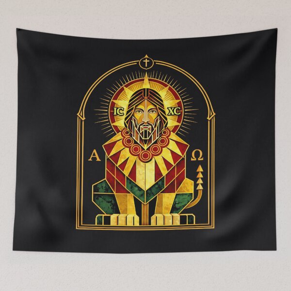 Item preview, Lion of Judah — Geometric Christ Icon (IC XC • Alpha & Omega) designed and sold by Sanctum Icons.