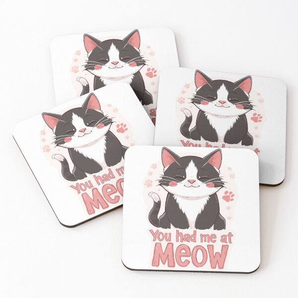Item preview, You Had Me at Meow Tuxedo Cat T-Shirt | Loving Cat Humor Art designed and sold by Falconwolf.