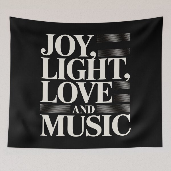 Item preview, Minimalist Art Joy Light Love and Music Positive Quotes designed and sold by SplashTastic.