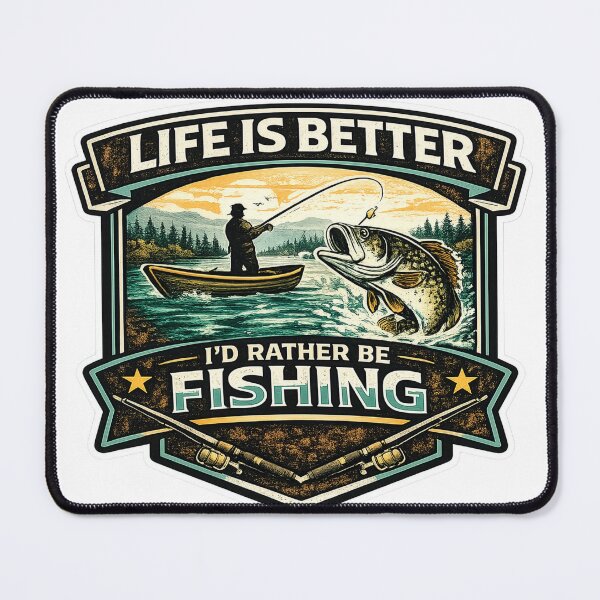 Item preview, I’d Rather Be Fishing – Funny Fishing Sticker | Fisherman Gift | Bass Fishing Decal designed and sold by LivingItFunky.