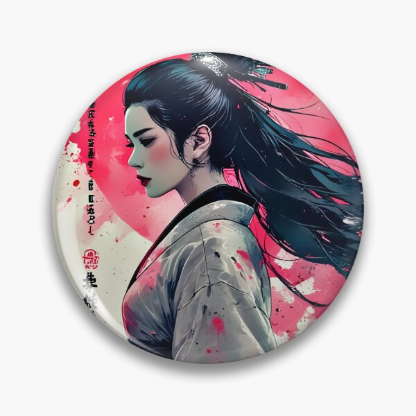 Item preview, Japanese Female Warrior | Crimson Sun Aesthetic designed and sold by Neer arts.