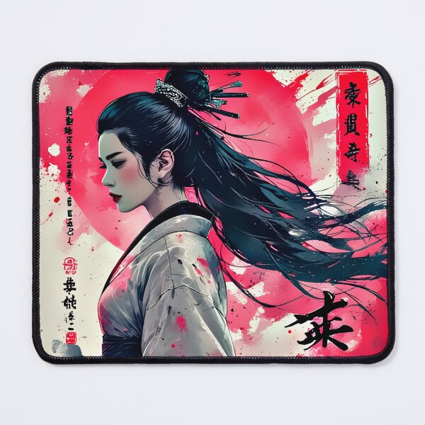 Item preview, Japanese Female Warrior | Crimson Sun Aesthetic designed and sold by Neer arts.